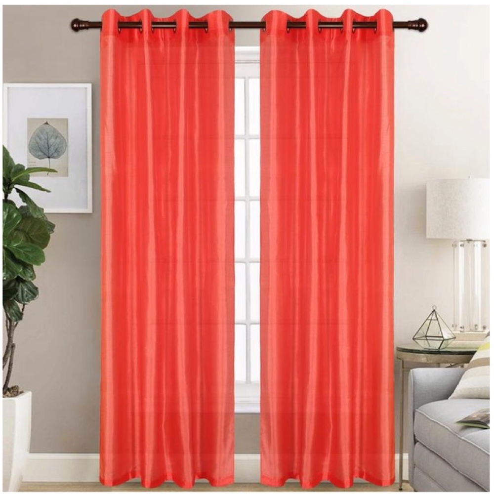 Christina Faux Silk Grommet-Top Panel_CoralSS